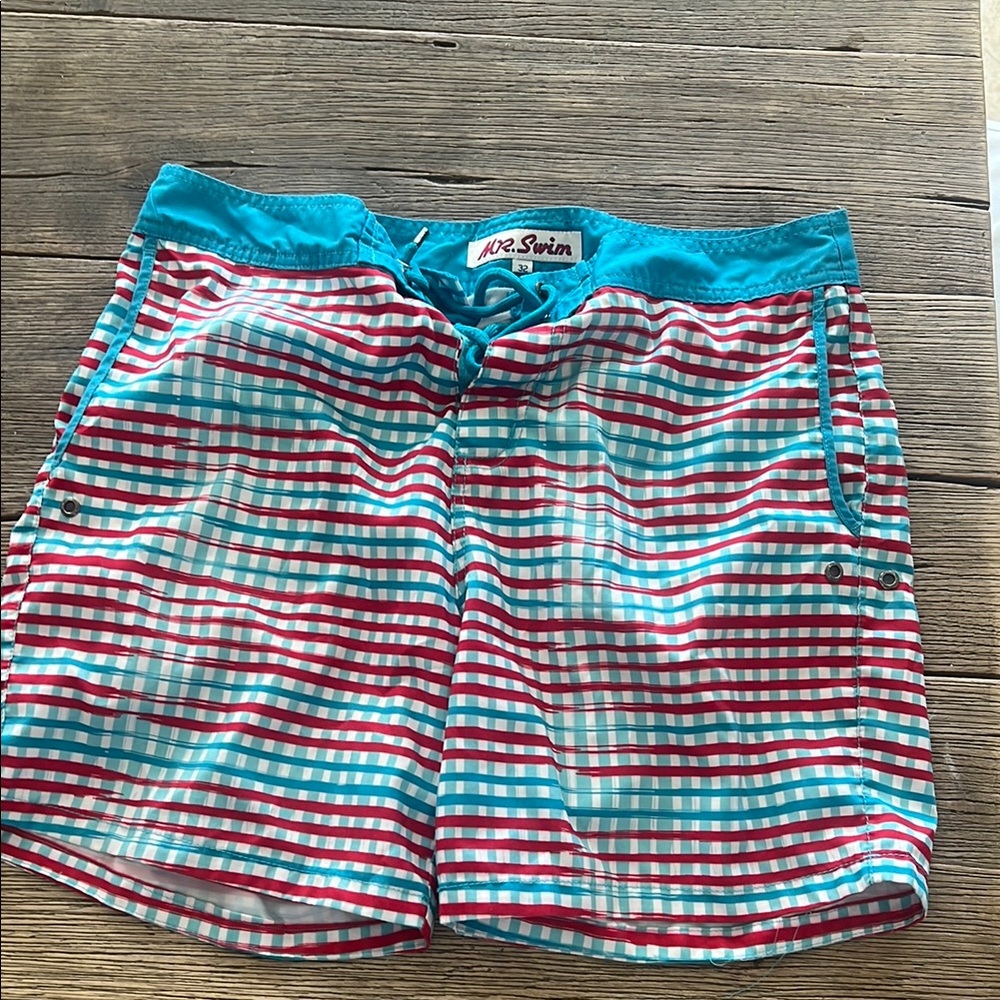 Colorful Striped Swim Shorts By Mr. swim